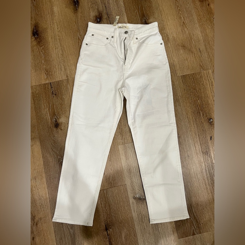 Madewell Classic Straight White Jeans